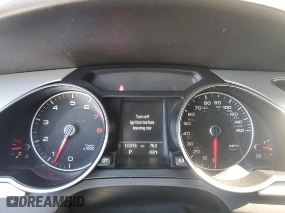 2016 Audi A5 Premium Plus with VIN WAUM2AFRXGA012620, listed as a Copart auction lot 53327735 with 138,216 mi miles and Salvage title. Bid and sale history available at DreamBid. Image 9.
