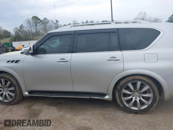 2012 Infiniti QX56 8-passenger with VIN JN8AZ2ND1C9715021, listed as a IAAI auction lot 41893659 with 170,969 mi miles and . Bid and sale history available at DreamBid. Image 14.