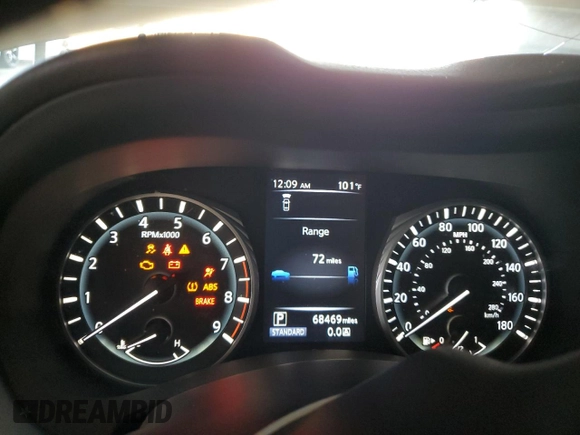 2019 Infiniti Q50 Luxe with VIN JN1EV7AP7KM511702, listed as a Copart auction lot 62198415 with 68,469 mi miles and Clean title. Bid and sale history available at DreamBid. Image 9.