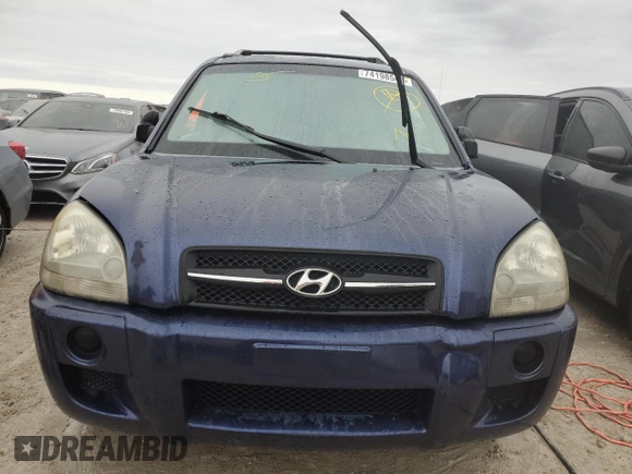 2008 Hyundai Tucson GLS with VIN KM8JM12B78U829998, listed as a Copart auction lot 74198544 with 0 mi miles and Salvage Title. Bid and sale history available at carsss.com. Image 5.