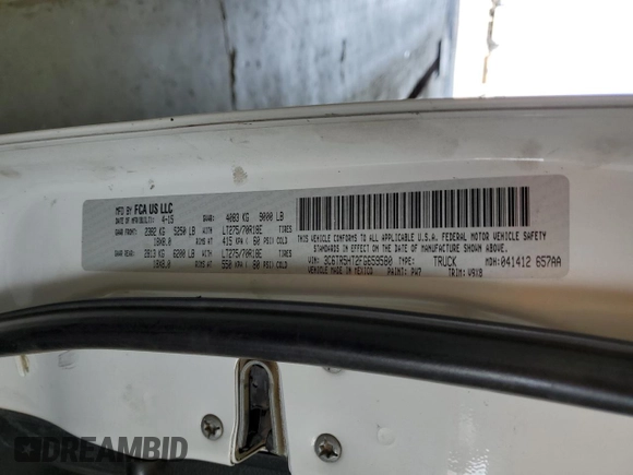 2015 Ram 2500 Tradesman с VIN 3C6TR5HT2FG659580, выставлен на аукционе Copart как лот 63561604 с пробегом Не указан миль и Списание • Salvage title. История ставок и продаж доступна на DreamBid. Изображение 12.