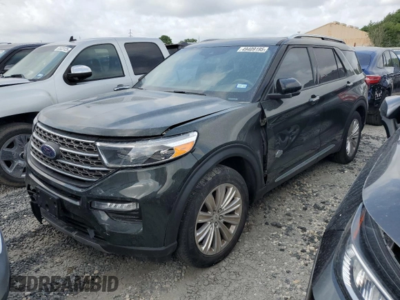 2022 Ford Explorer King Ranch with VIN 1FM5K7LC4NGC46302, listed as a Copart auction lot 49409195 with 33,300 mi miles and Salvage Title. Bid and sale history available at carsss.com. Image 1.