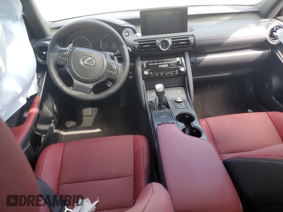 2025 Lexus IS with VIN JTHBZ1B25S5083142, listed as a Copart auction lot 46746015 with 0 mi miles and Salvage Title. Bid and sale history available at carsss.com. Image 8.