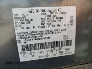 2016 Ford Explorer Limited z VIN 1FM5K8F86GGA98315, wystawiony jako Copart lot #56572935 z przebiegiem 111 747 mil mil oraz Szkoda całkowita • Salvage title. Historia ofert i sprzedaży dostępna na DreamBid. Obrazek 13.