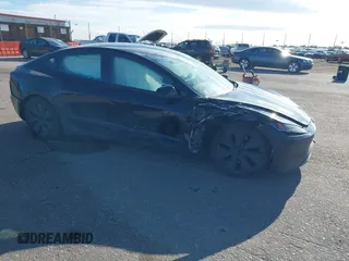 2025 Tesla Model 3 Long Range with VIN 5YJ3E1EB5SF877778, listed as a IAAI auction lot 41639595 with 8,295 mi miles and . Bid and sale history available at DreamBid. Image 1.
