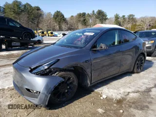 2023 Tesla Model Y Long Range with VIN 7SAYGDEE8PF889879, listed as a Copart auction lot 46115535 with 17,818 mi miles and Salvage Title. Bid and sale history available at DreamBid. Image 1.