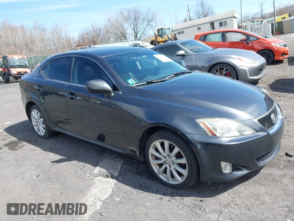 2007 Lexus IS 250 with VIN JTHCK262575014922, listed as a IAAI auction lot 41816082 with 206,243 mi miles. Bid and sale history available at carsss.com. Image 1.