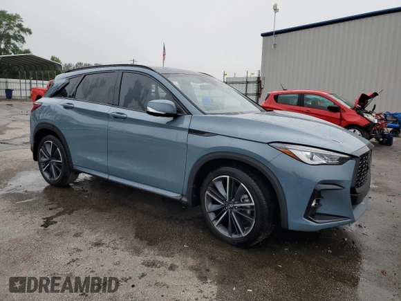 2024 Infiniti QX50 Sport with VIN 3PCAJ5FA0RF102170, listed as a Copart auction lot 58338065 with 10,871 mi miles and Salvage title. Bid and sale history available at DreamBid. Image 4.
