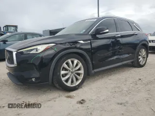 2019 Infiniti QX50 LUXE with VIN 3PCAJ5M17KF122876, listed as a Copart auction lot 52602035 with 95,387 mi miles and Salvage Title. Bid and sale history available at carsss.com. Image 1.