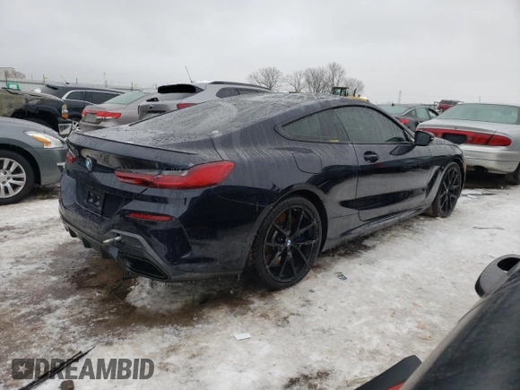 2019 BMW 8 Series M850i xDrive with VIN WBABC4C54KBU96021, listed as a Copart auction lot 82682333 with 0 mi miles. Bid and sale history available at carsss.com. Image 3.