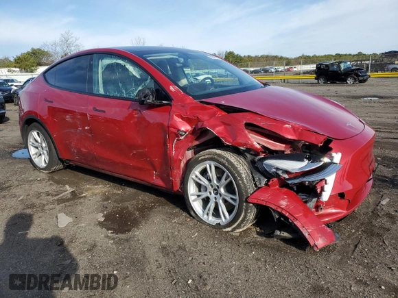 2021 Tesla Model Y Long Range with VIN 5YJYGDEE6MF258475, listed as a Copart auction lot 51347335 with 0 mi miles and Salvage Title. Bid and sale history available at carsss.com. Image 4.
