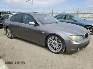 2007 BMW 7 Series 750i with VIN WBAHL83527DT09744, listed as a Copart auction lot 62309195 with 118,242 mi miles and Salvage title. Bid and sale history available at DreamBid. Image 4.
