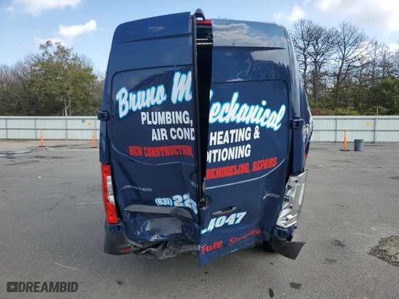 2022 Mercedes-Benz Sprinter Cargo Van with VIN W1Y4ECHY1NT103671, listed as a Copart auction lot 74732354 with 17,327 mi miles and Salvage Title. Bid and sale history available at carsss.com. Image 6.
