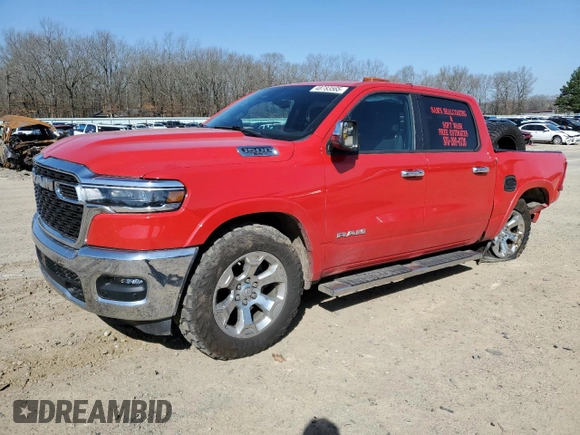 2025 Ram 1500 Big Horn z VIN 1C6SRFFP8SN506775, wystawiony jako Copart lot #48783565 z przebiegiem 24 903 mil mil oraz Szkoda całkowita • Salvage title. Historia ofert i sprzedaży dostępna na DreamBid. Obrazek 1.