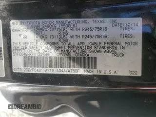 2015 Toyota Tacoma with VIN 5TFUU4ENXFX122446, listed as a Copart auction lot 50013565 with 72,204 mi miles and Salvage title. Bid and sale history available at DreamBid. Image 13.