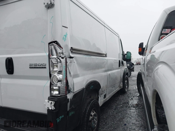 2023 Ram ProMaster Cargo with VIN 3C6LRVVG3PE603829, listed as a IAAI auction lot 41682802 with 8,408 mi miles and . Bid and sale history available at DreamBid. Image 4.