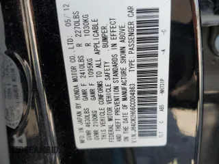 2012 Acura TSX Technology with VIN JH4CW2H66CC004863, listed as a Copart auction lot 59325934 with 162,142 mi miles and Non repairable. Bid and sale history available at DreamBid. Image 12.