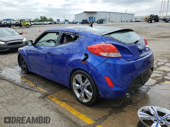 2012 Hyundai Veloster w/Black Int with VIN KMHTC6AD1CU054618, listed as a Copart auction lot 54015373 with 82,443 mi miles and Salvage title. Bid and sale history available at DreamBid. Image 2.