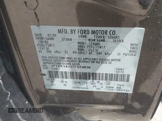 2007 Ford F-150 XLT z VIN 1FTPX14V27FB74536, wystawiony jako IAAI lot #42470263 z przebiegiem 73 536 mil mil oraz . Historia ofert i sprzedaży dostępna na DreamBid. Obrazek 9.