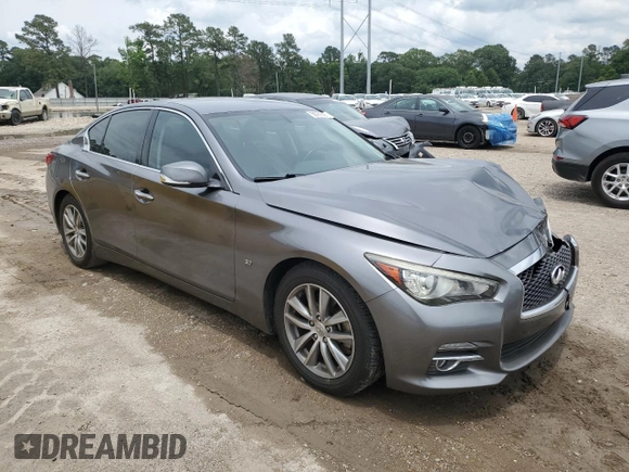 2015 Infiniti Q50 with VIN JN1BV7APXFM342123, listed as a Copart auction lot 58761595 with 88,260 mi miles and Salvage title. Bid and sale history available at DreamBid. Image 4.