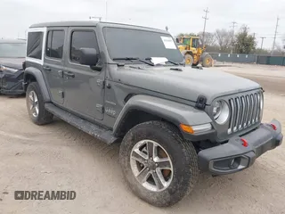 2022 Jeep Wrangler Unlimited Sahara with VIN 1C4HJXEG1NW257025, listed as a IAAI auction lot 41514099 with 40,398 mi miles and . Bid and sale history available at DreamBid. Image 1.