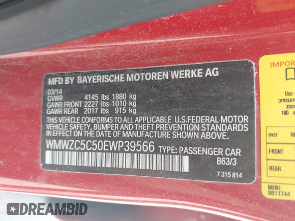 2014 MINI Countryman S с VIN WMWZC5C50EWP39566, выставлен на аукционе IAAI как лот 42456424 с пробегом 99 518 миль миль и . История ставок и продаж доступна на DreamBid. Изображение 9.