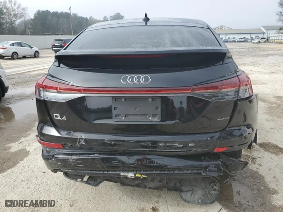 2023 Audi Q4 e-tron Sportback Premium Plus with VIN WA132BFZ7PP042377, listed as a Copart auction lot 85299204 with 28,163 mi miles and Salvage Title. Bid and sale history available at carsss.com. Image 6.