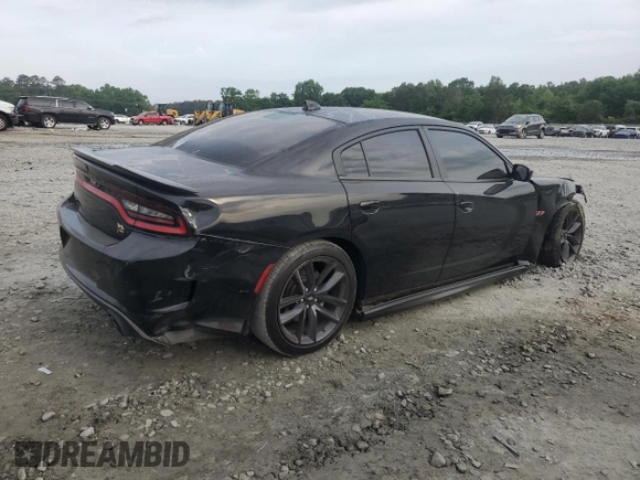 2019 Dodge Charger Scat Pack z VIN 2C3CDXGJ7KH697176, wystawiony jako Copart lot #53702845 z przebiegiem 76 988 mil mil oraz Szkoda całkowita • Salvage title. Historia ofert i sprzedaży dostępna na DreamBid. Obrazek 3.