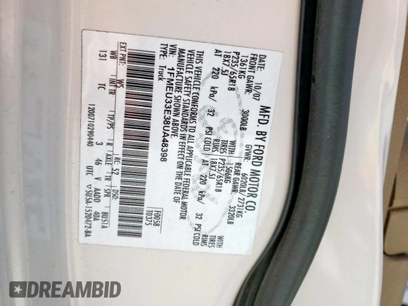 2008 Ford Explorer Sport Trac Limited with VIN 1FMEU33E38UA48398, listed as a Copart auction lot 50079385 with 160,204 mi miles and Clean title. Bid and sale history available at DreamBid. Image 12.