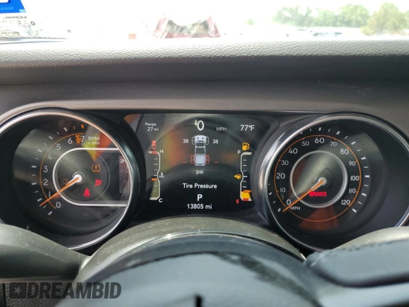 2023 Jeep Gladiator Sport S with VIN 1C6HJTAG9PL525183, listed as a Copart auction lot 54556735 with 13,805 mi miles and Salvage title. Bid and sale history available at DreamBid. Image 9.