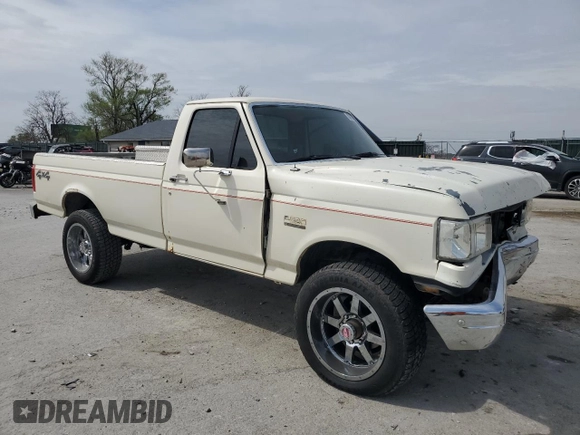 1991 Ford F-250 with VIN 1FTHF26H7MLA14640, listed as a Copart auction lot 50958955 with 75,522 mi miles and Salvage Title. Bid and sale history available at carsss.com. Image 4.