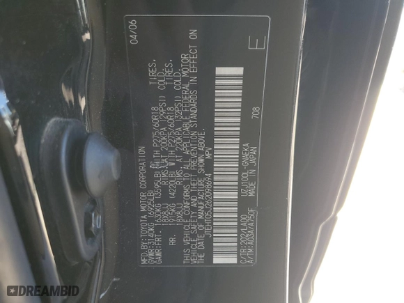 2006 Toyota Land Cruiser with VIN JTEHT05J262098694, listed as a Copart auction lot 49923375 with 174,779 mi miles and Salvage Title. Bid and sale history available at carsss.com. Image 13.