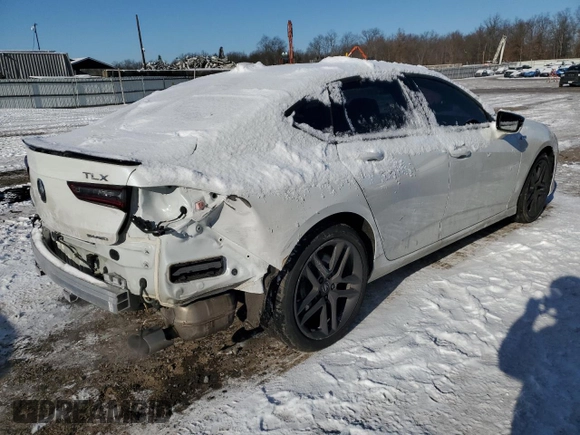 2024 Acura TLX w/A-Spec Package with VIN 19UUB6F55RA000943, listed as a Copart auction lot 41744435 with 7,726 mi miles and Salvage Title. Bid and sale history available at carsss.com. Image 3.