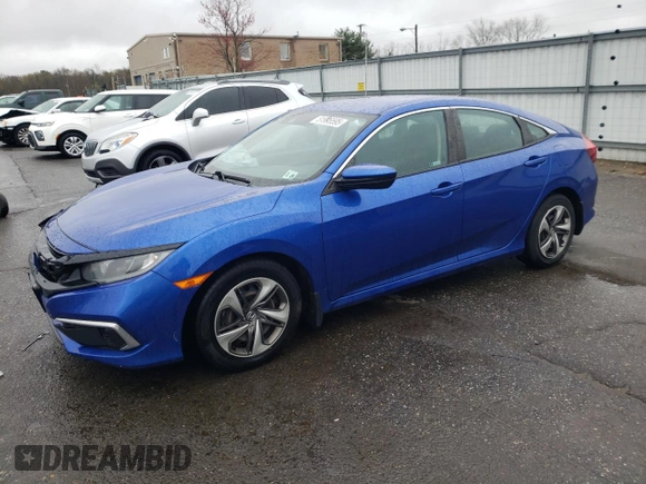 2020 Honda Civic LX with VIN 19XFC2F69LE216160, listed as a Copart auction lot 51995595 with 62,566 mi miles and Salvage Title. Bid and sale history available at DreamBid. Image 1.