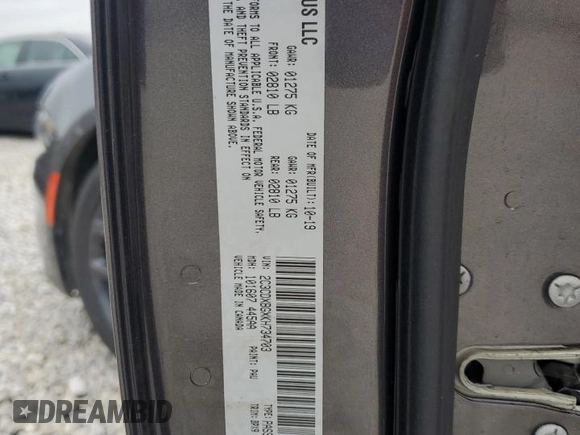 2019 Dodge Charger SXT with VIN 2C3CDXBGXKH734703, listed as a Copart auction lot 54206805 with 61,810 mi miles and Salvage Title. Bid and sale history available at DreamBid. Image 13.