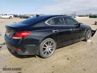 2020 Genesis G70 3.3T with VIN KMTG34LE7LU055421, listed as a Copart auction lot 38198863 with 43,694 mi miles. Bid and sale history available at carsss.com. Image 3.