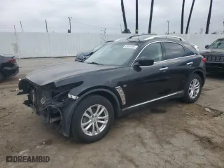 2014 Infiniti QX70 with VIN JN8CS1MW0EM412578, listed as a Copart auction lot 49091955 with 157,580 mi miles and Salvage Title. Bid and sale history available at carsss.com. Image 1.