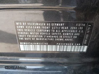 2010 Volkswagen GTI с VIN WVWGV7AJ4AW337740, выставлен на аукционе IAAI как лот 41472317 с пробегом 84 763 миль миль и . История ставок и продаж доступна на DreamBid. Изображение 9.
