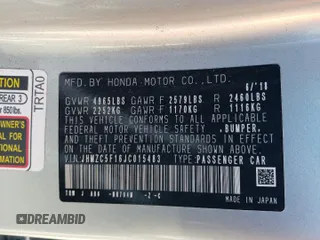 2018 Honda Clarity Plug-In Hybrid with VIN JHMZC5F16JC015483, listed as a Copart auction lot 69603064 with 101,819 mi miles and Salvage Title. Bid and sale history available at carsss.com. Image 14.