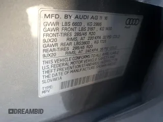 2017 Audi Q7 Premium Plus with VIN WA1LABF70HD036540, listed as a Copart auction lot 46461145 with 71,439 mi miles and Salvage Title. Bid and sale history available at carsss.com. Image 12.