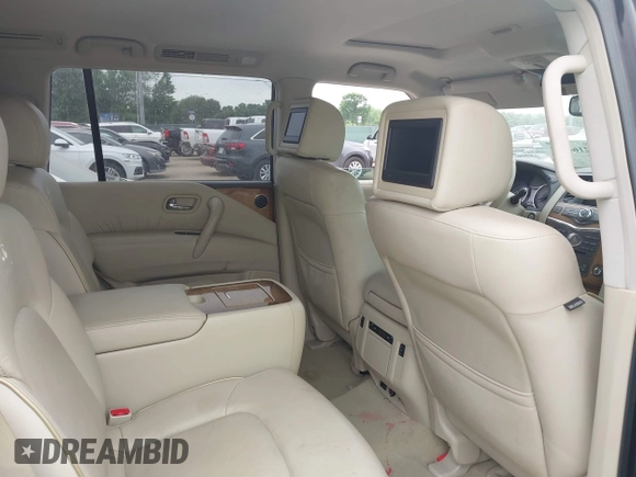 2013 Infiniti QX56 with VIN JN8AZ2NF6D9550697, listed as a IAAI auction lot 42164023 with 123,590 mi miles and . Bid and sale history available at DreamBid. Image 8.