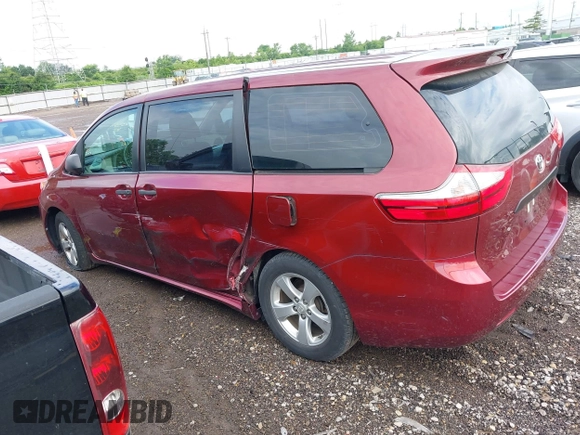 2016 Toyota Sienna L with VIN 5TDZK3DC7GS752874, listed as a IAAI auction lot 42509340 with 100,051 mi miles and . Bid and sale history available at DreamBid. Image 14.