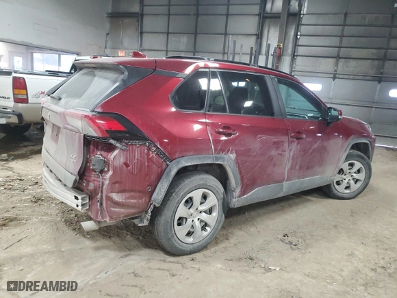 2019 Toyota RAV4 LE with VIN 2T3G1RFVXKC010523, listed as a Copart auction lot 42934374 with 47,460 mi miles and Salvage Title. Bid and sale history available at carsss.com. Image 3.