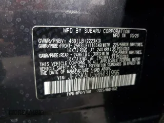 2024 Subaru Forester Limited с VIN JF2SKALC5RH431996, выставлен на аукционе Copart как лот 55938425 с пробегом 5 094 миль миль и Списание • Salvage title. История ставок и продаж доступна на DreamBid. Изображение 13.