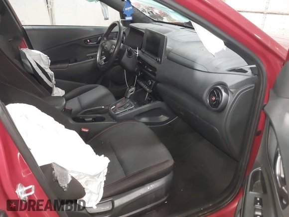 2022 Hyundai Kona N Line with VIN KM8K3CA39NU771109, listed as a IAAI auction lot 41509985 with 21,231 mi miles. Bid and sale history available at carsss.com. Image 5.