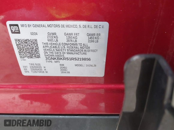 2024 Chevrolet Blazer RS z VIN 3GNKBKRS1RS219856, wystawiony jako IAAI lot #41646667 z przebiegiem 11 947 mil mil oraz . Historia ofert i sprzedaży dostępna na DreamBid. Obrazek 9.