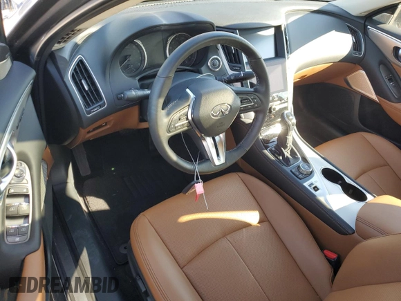 2024 Infiniti Q50 Luxe with VIN JN1EV7BP9RM600258, listed as a Copart auction lot 83970674 with Not provided miles and Salvage title. Bid and sale history available at DreamBid. Image 8.