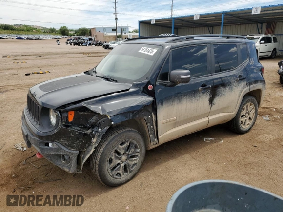 2018 Jeep Renegade Trailhawk z VIN ZACCJBCB9JPH87741, wystawiony jako Copart lot #58161425 z przebiegiem 47 033 mil mil oraz Czysty tytuł • Clean title. Historia ofert i sprzedaży dostępna na DreamBid. Obrazek 1.