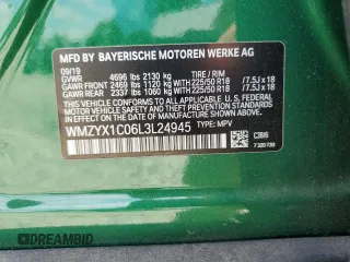 2020 MINI Countryman Cooper S with VIN WMZYX1C06L3L24945, listed as a Copart auction lot 61231204 with Not Provided miles and Salvage Title. Bid and sale history available at carsss.com. Image 15.