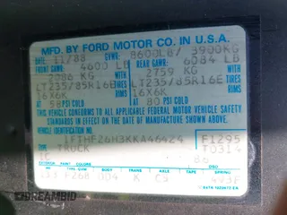 1989 Ford F-250 с VIN 1FTHF26H3KKA46424, выставлен на аукционе IAAI как лот 42475383 с пробегом 20 408 миль миль и . История ставок и продаж доступна на DreamBid. Изображение 9.
